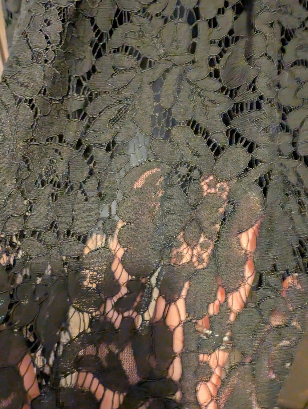 Alya Black Lace Midi Skirt with Scalloped Hem, Size M - Picture 2 of 7